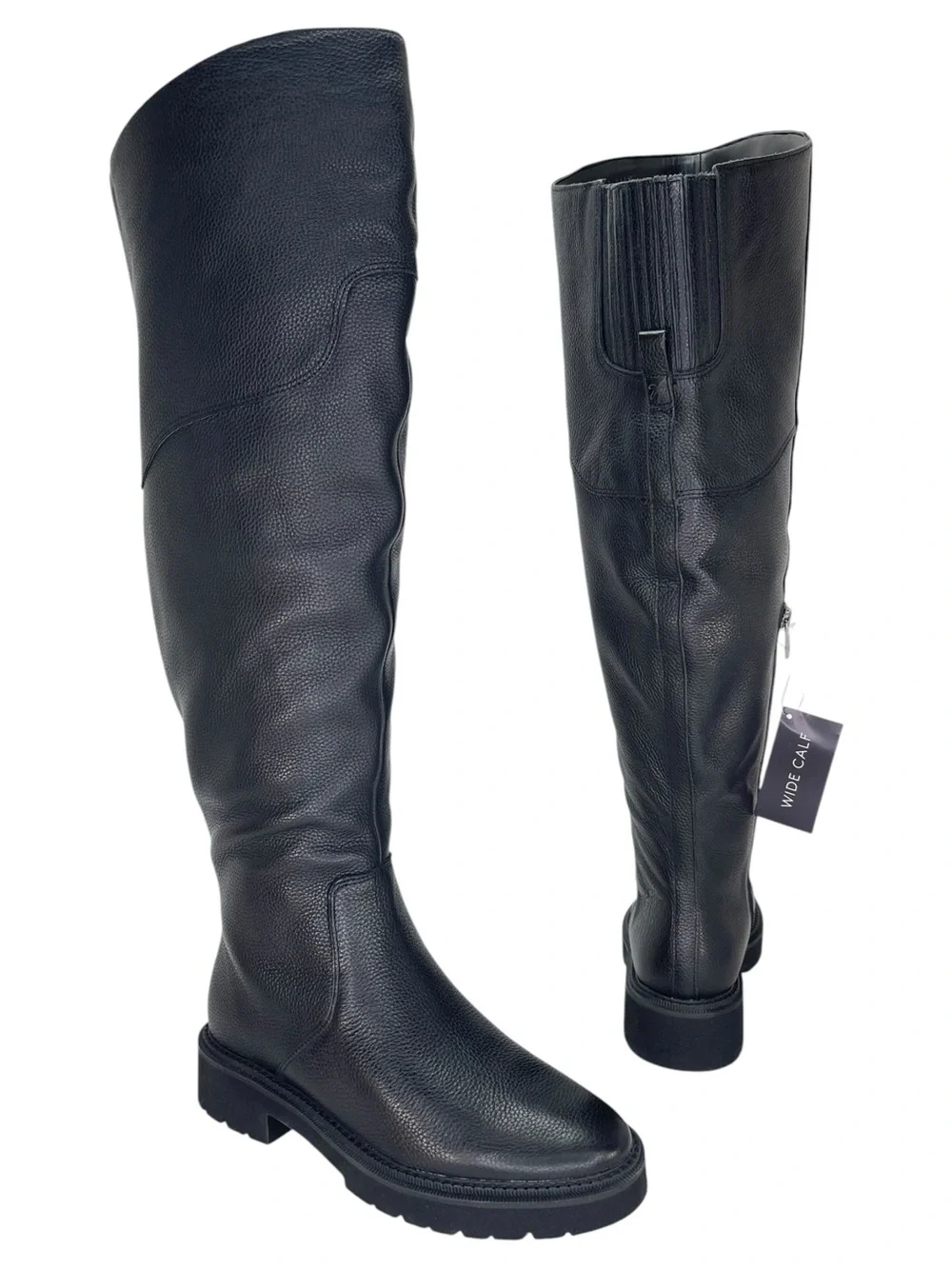 Naturalizer Scarlette Black Leather Wide Calf OTK Womens Boots Size 9M